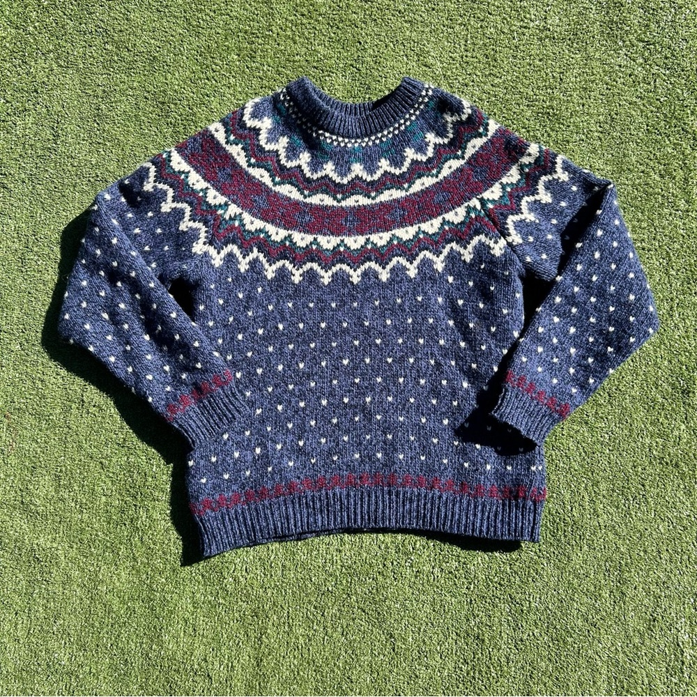 80s ems woolrich multicolor wool nordic sweater